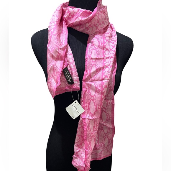 NWT coach scarf pink 58” X 10”